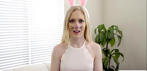  Stepbro fucking his Easter bunny stepsis with amazing ass Emma Starletto